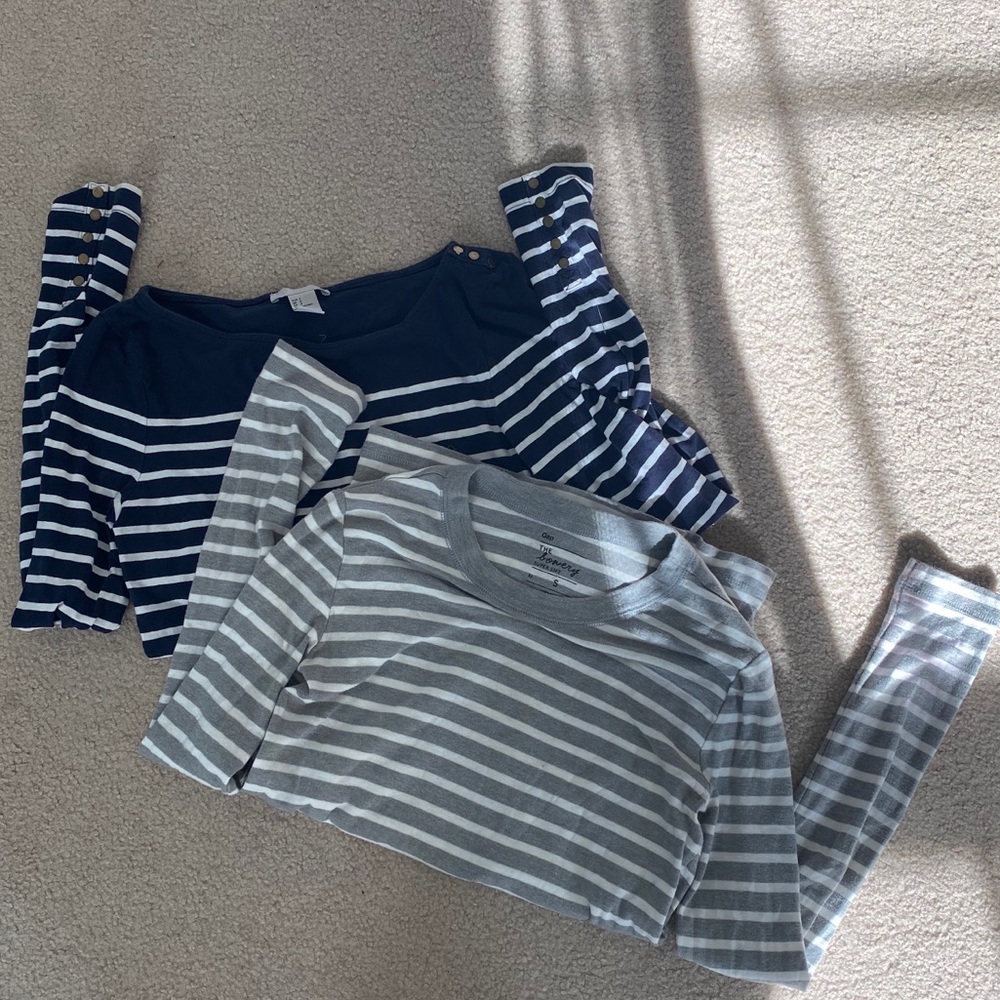 Striped long sleeve shirts from GAP and H&M